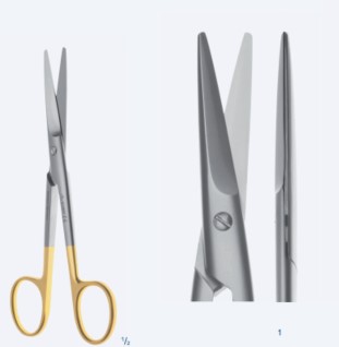 Ножиці, хірургічні, "Baby-Metzenbaum", "Power TC", для хірургії ока, прямі, гострокінцеві, загальна довжина 115 мм, 4 1/2"